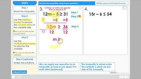 Lesson 3.8 - Solve Inequalities - Both Inverses (Skill Development Part 2 of 2)