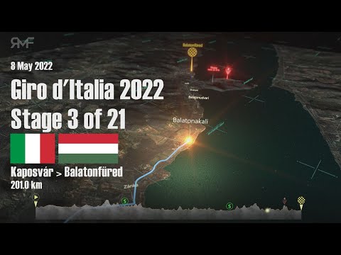 Giro d'Italia 2022 - Stage / Tappa 3 (Kaposvár - Balatonfüred) - Route / Parcours / Profile