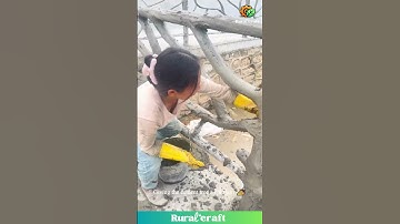 Lady Makes FAKE Trees Outta Cement! 🤯 My Brain is Confused! #diycrafts #cementart #gardening