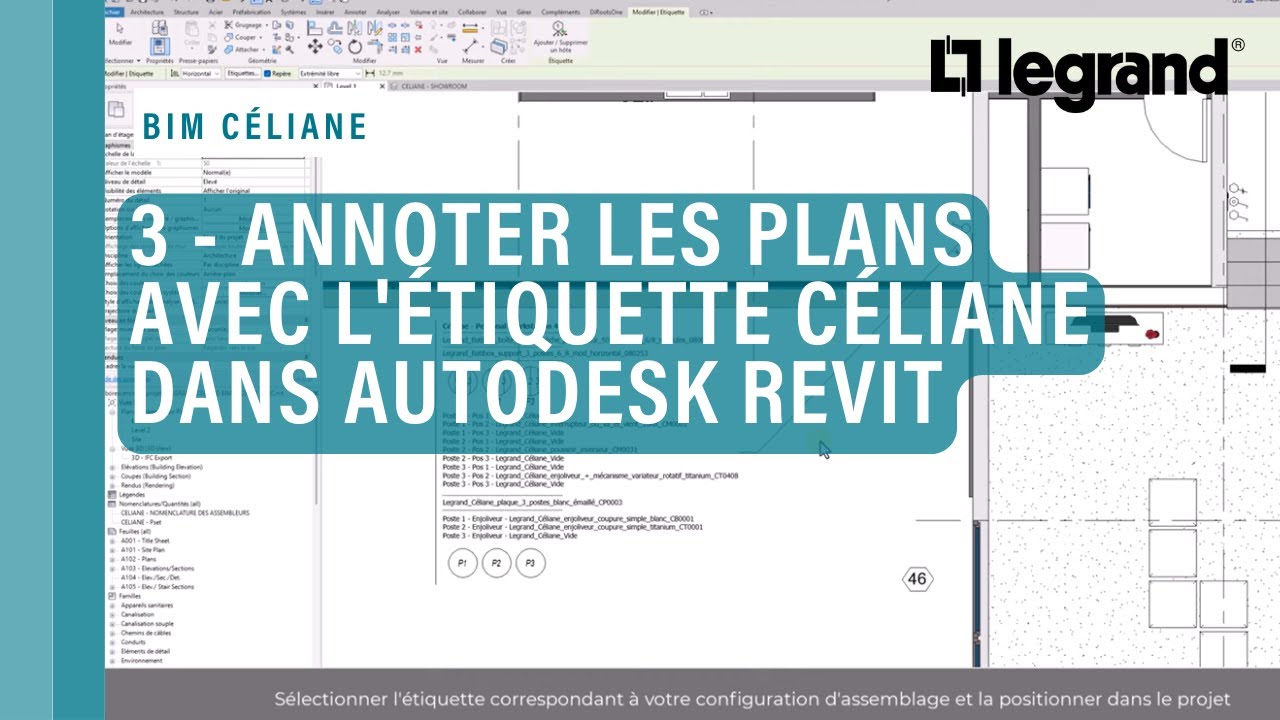 3 - Annoter les plans avec l'étiquette Legrand Céliane dans Autodesk Revit