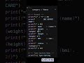 30 Days of Python — Day 2 : BMI CALCULATOR  #coding #programming #code #python