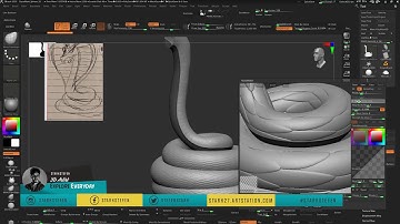 How to Sculpt Snake 3d model in Zbrush  Timelapse