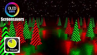 Christmas Trees Multicolored (No Sound) - 10 Hours - Oled Safe - No Burn-In
