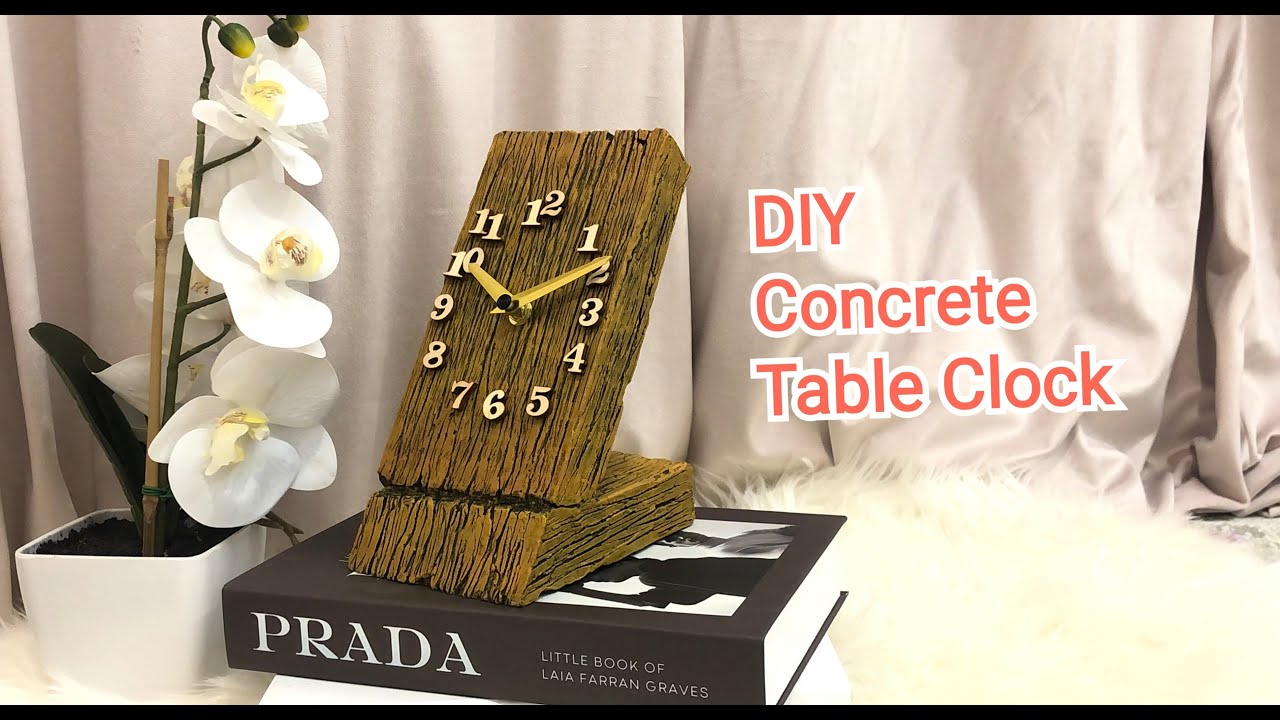 DIY Table Clock - How To Make Concrete Table Clock - DIY Cement Clock -
