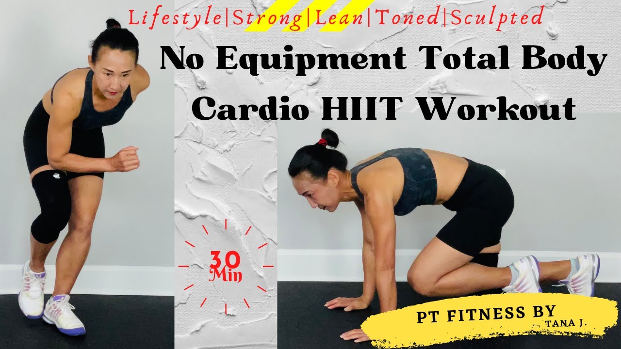 Intense Total/Full Body Cardio HIIT Workout at Home (No Equipment ...