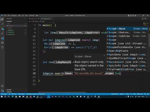 Rust - Connecting to Active Directory and fetching the user info with ldap3