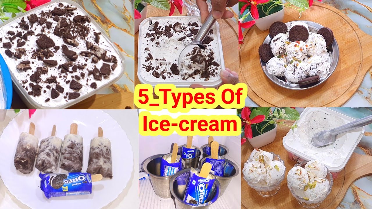 4_Type Of Ice-cream Recipe Summer Special || Homemade Dragon ,Oreo, Oreo Stick Ice-cream 😋