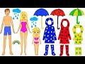 FAMILY DRESS UP PAPER DOLLS COSTUMES DRESSES FOR RAIN ACCESSORIES PAPERCRAFTS