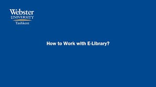 How To Work With E Library