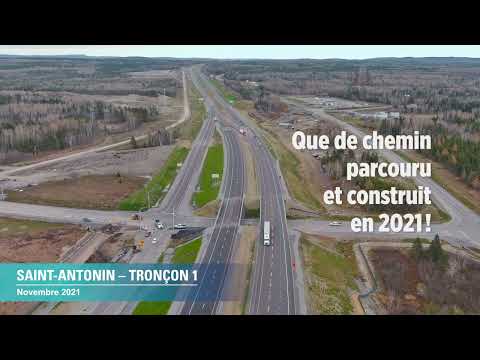 Évolution des travaux de l’autoroute 85 – Bas-Saint-Laurent  – État d’avancement 2021