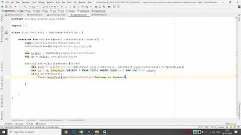 SQLite Database  -Kotlin - Get Data and Validate Sign In Process