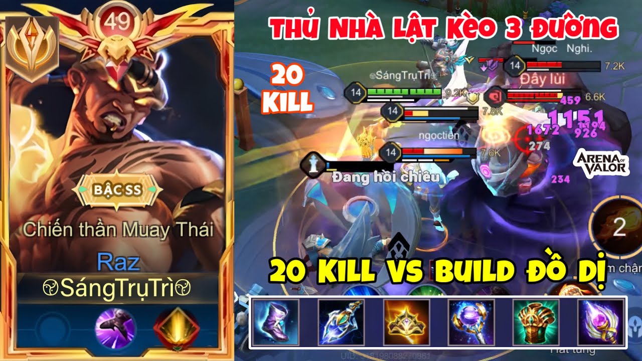 Thủ Nhà Lật Kèo 3 Đường Cùng 20 Kill Vs Trang Bị Siêu Dị - Top Raz