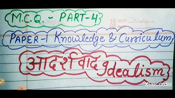 M.C.Q Part-4, Knowledge and Curriculum, B.Ed 2nd Year