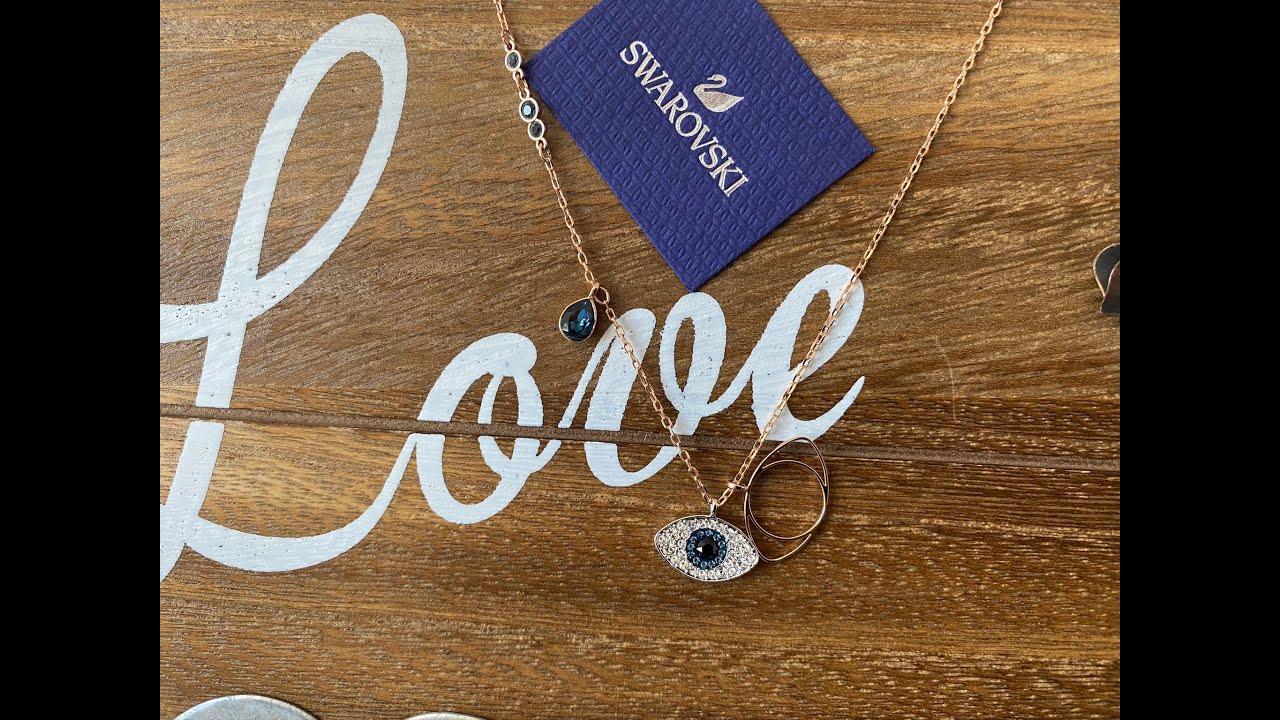 Correlate chapter to invent REVIEW SWAROVSKI Crystal Duo Evil Eye Rose Gold-Plated Necklace (ITEM CODE  5172560) - YouTube