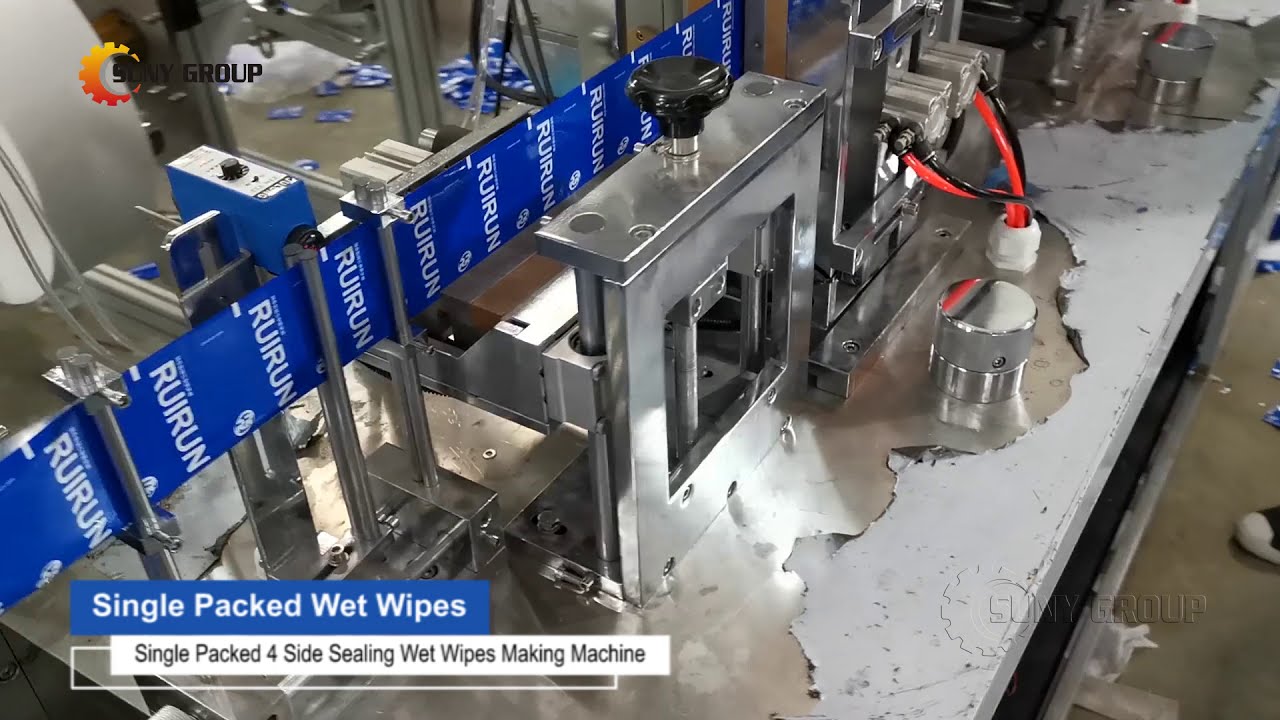 Single Packed 4 Side Sealing Wet Wipes Making Machine - YouTube