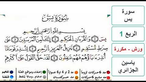 سورة يس - الربع 1 - ياسين الجزائري - ورش - مكررة