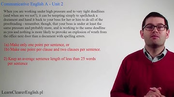 Communicative English Unit 2: What you need to know about sentences