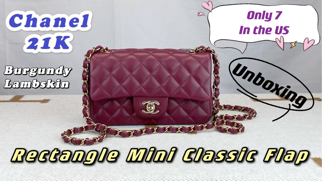 Burgundy Quilted Lambskin Mini Flap Bag