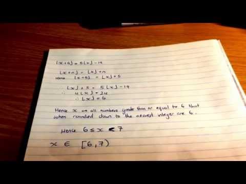 Greatest Integer Function (Floor Function) Problem (Challenge)