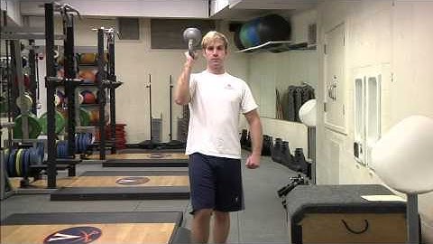 Kettlebell bottoms-up walk to train grip and core strength for golfers