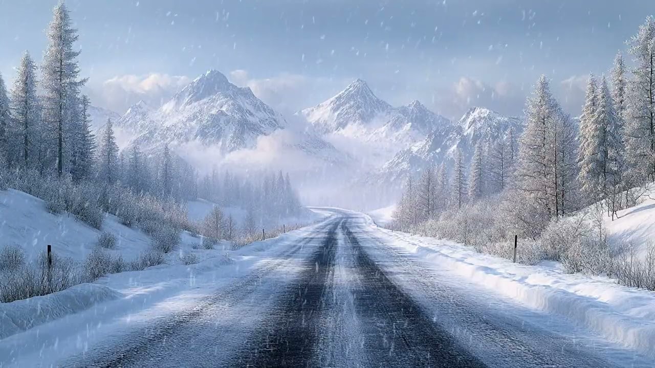 Continuous Winter Snow Sounds in a Silent Outdoor Landscape