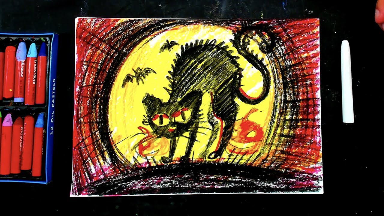 Рыба кит папа рисует восковыми мелками