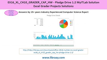 Office 2016 MyITLab MS-Excel Grader EX16_XL_CH10_GRADER_CAP_HW - Pledge Drive 1.2
