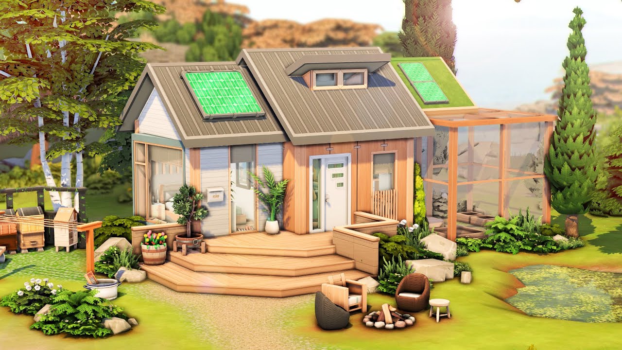 ECO TINY HOUSE 🌳 | The Sims 4 Speed Build - YouTube