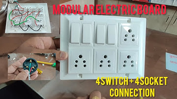 4 switch 4 socket connection | 4 switch 4 socket connection with earthing | 4 switch 4 socket