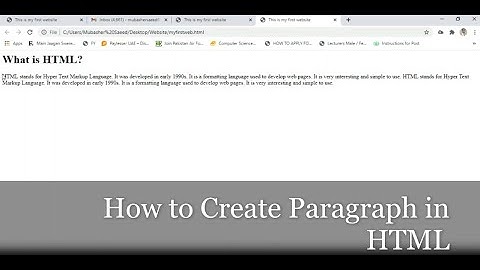 How to create paragraph in html using P Tag ?