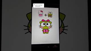 Hello Kitty + Keroppi 💚 who's next #hellokitty #keroppi #sanrio #digitalart #kuromi #mymelody