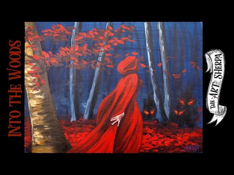 Easy  Red Riding Hood Acrylic painting Beginner step by step #13 days of Halloween