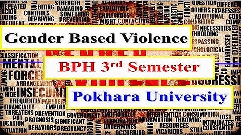 GENDER BASED VIOLENCE (Public Health Notes)