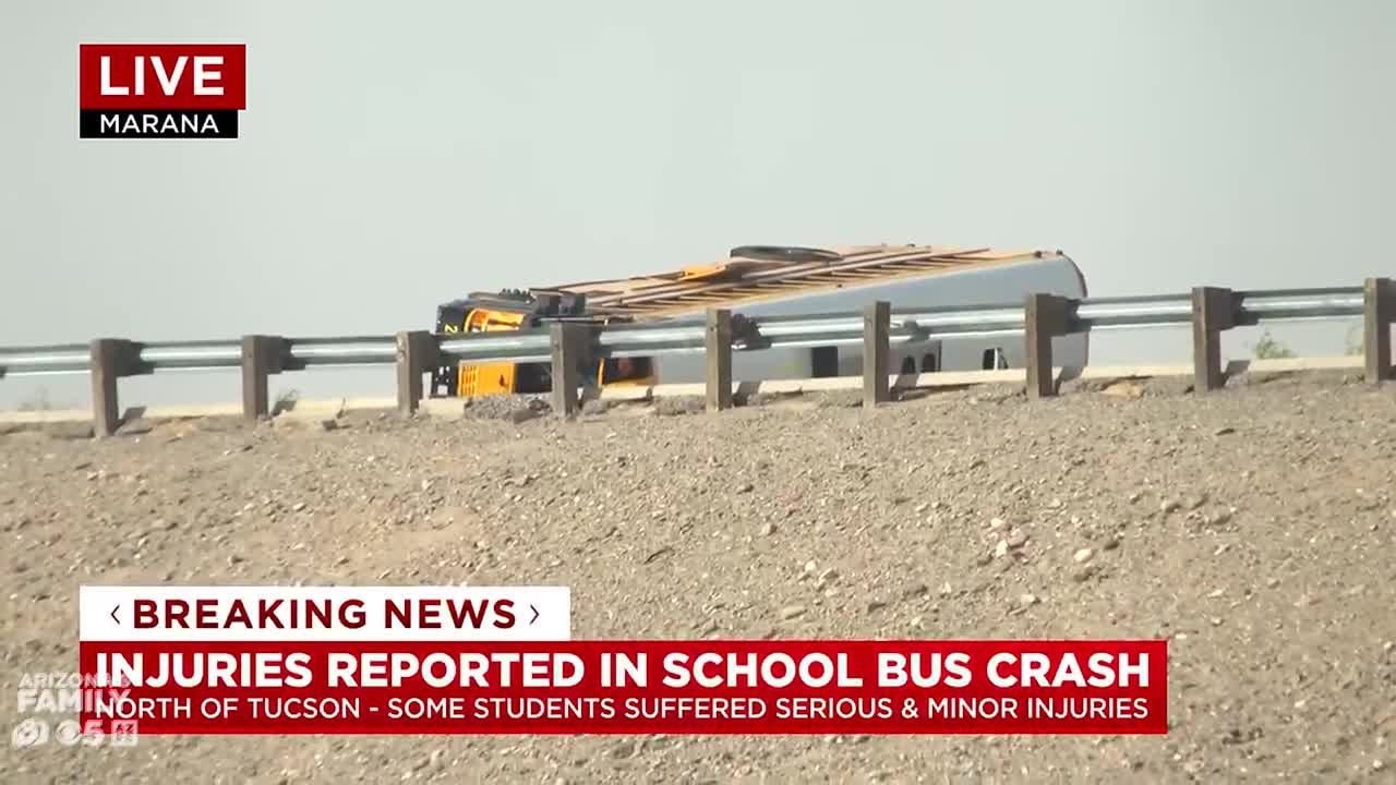 Injuries reported in crash involving school bus near Tucson - YouTube