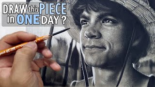 Drawing ONE PIECE within 1 DAY! Realistic Pencil Portrait Tutorial & Challenge screenshot 4