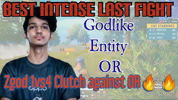 Entity Zgod 1vs4 against OR🔥| Best intense last fight in pmpl |entity vs OR vs Godlike
