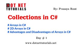 Arrays in C# | 2D Arrays in C# | Advantages and Disadvantages of Arrays in C# | Collections in C# Arrays in C# | 2D Arrays in C# | Advantages and Disadvantages of Arrays in C# | Collections in C#