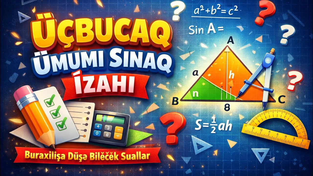 Üçbucaq suallarının izahı. Buraxılışa düşə biləcək sual tipləri. 