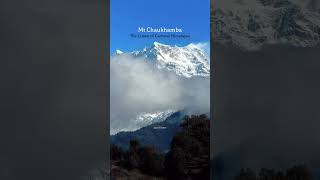 The Mighty Mount Chaukhamba in its full glory, standing tall and bold, overlooking the valley and
