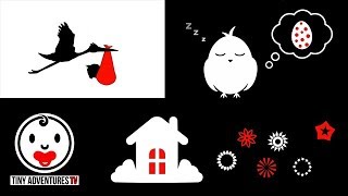 Baby Sensory - Black White Red Animation - Sleepy Time Rock a Bye Baby (Put baby to sleep)