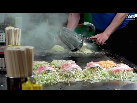 Okonomiyaki in Hiroshima, Japan