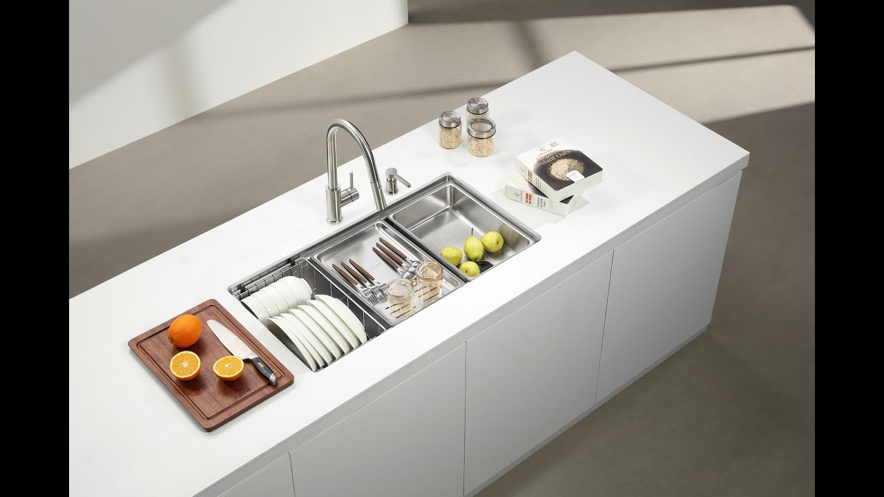 ZUHNE Neste V5: One and Only 316-Grade Stainless Steel Workstation Kitchen Sink with Accessories