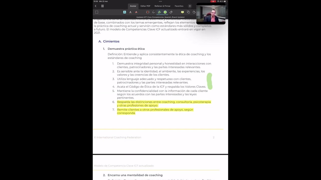 Las 8 competencias del coach explicación y ejemplos competencia 1 Demuestra práctica ética