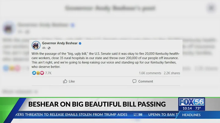 Kentucky lawmakers react to Senate passing what Beshear calls the 'big, ugly bill'