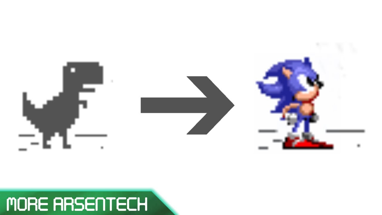 Troque a personagem no jogo do dinossauro do Chrome pelo Sonic