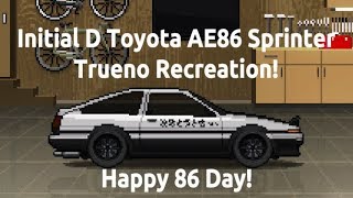Initial D Toyota AE86 Sprinter Trueno Recreation in Pixel Car Racer! Version 2.0