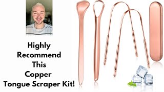 MORGLES Copper Tongue Scraper Clean Breath Better Oral Hygiene