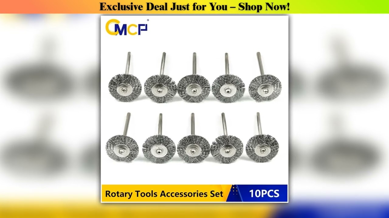 Must Buy CMCP 10pcs 22mm Polishing Wire Brush Set 3.0mm Shank Stainless Steel/Nylon/Brass for Polis