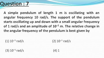 JEE Main 2019 physics solutions | A simple pendulum of length 1 m is oscillating with an angular....