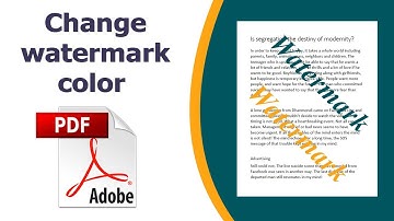 How to change watermark color in a pdf file using adobe acrobat pro dc